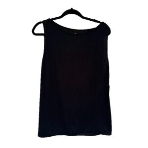ATHLETA Size Large Black Essence Low Arm Athletic Tank Top Athleisure Yoga Basic